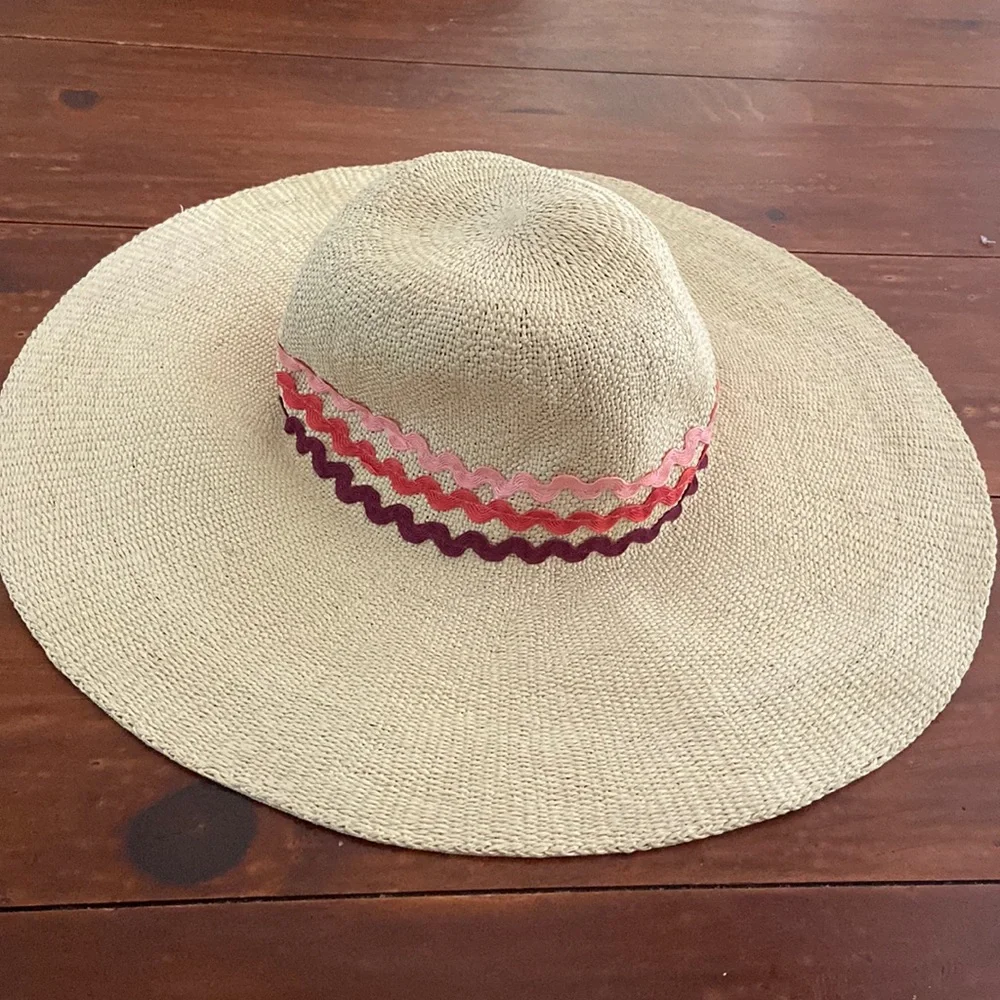 Biltmore for Madewell Wide Rim Rick Rack Straw Sun Hat M/L
